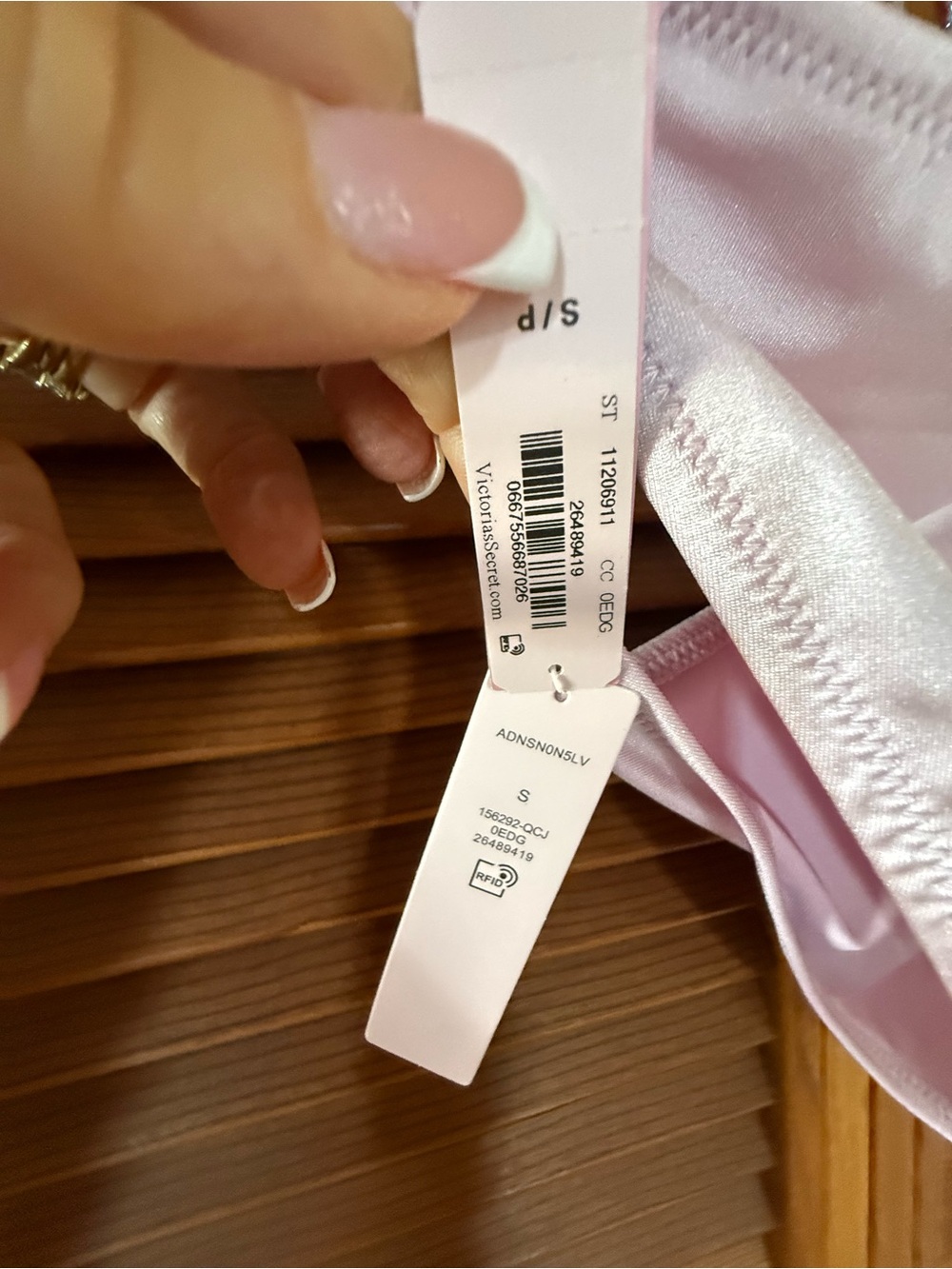 Victoria's Secret Pale Pink Satin Bikini Bottoms with Tag - Picture 3 of 3